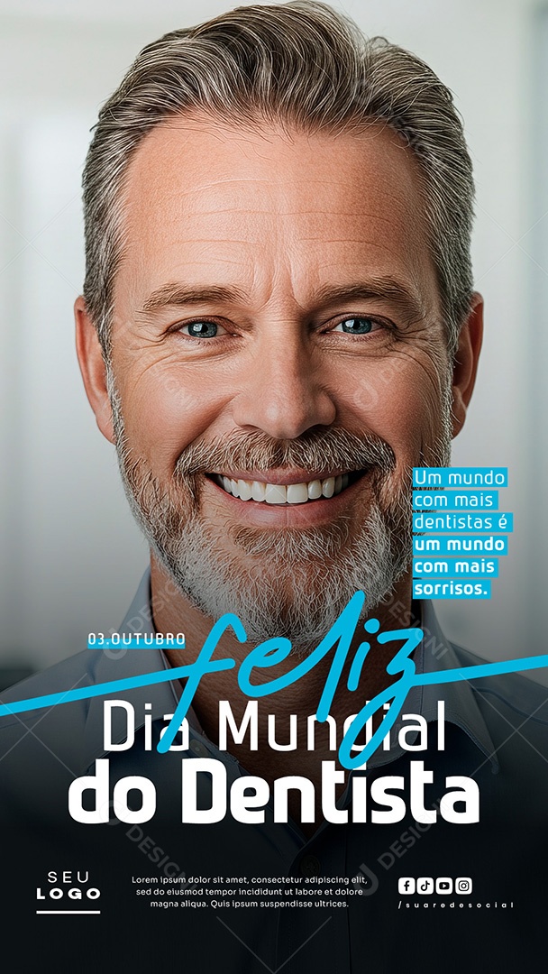 Story Feliz Dia Mundial do Dentista 25 de Outubro Social Media PSD Editável