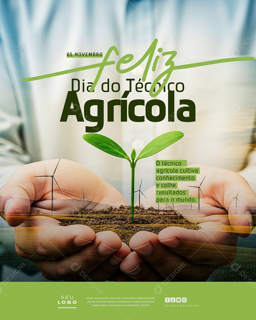 Feliz Dia do Técnico Agrícola 05 de Novembro Social Media PSD Editável