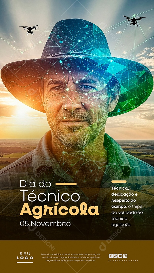 Story Dia do Técnico Agrícola 05 de Novembro Social Media PSD Editável
