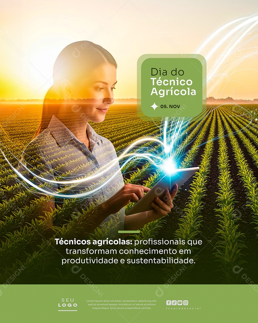Dia do Técnico Agrícola 05 de Novembro Social Media PSD Editável