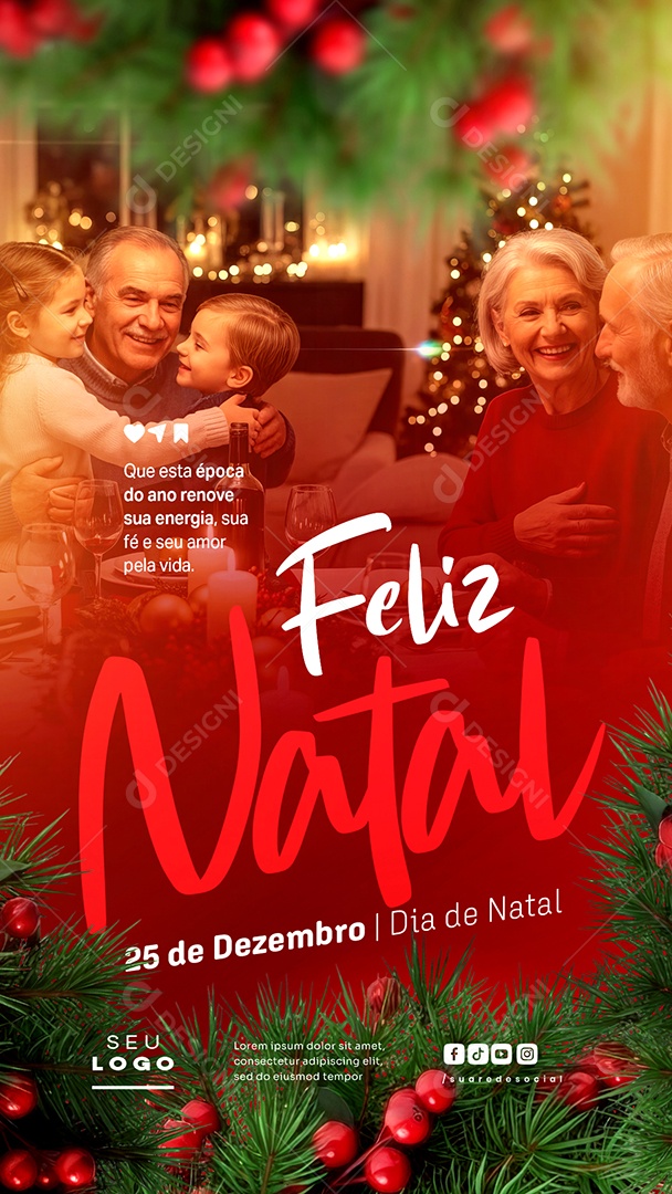 Story Feliz Natal 25 de Dezembro Dia de Natal Social Media PSD Editável