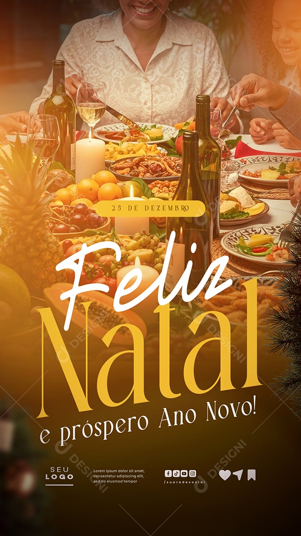 Story Feliz Natal 25 de Dezembro Próspero Ano Novo Social Media PSD Editável