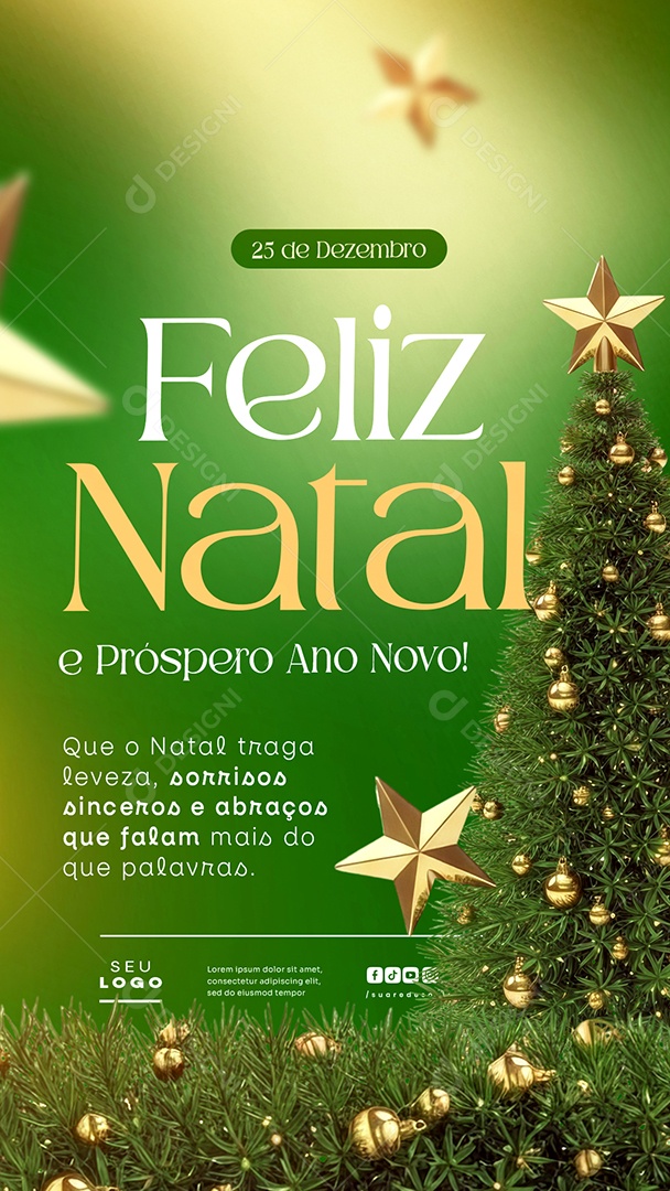 Story Feliz Natal 25 de Dezembro Próspero Ano Novo Social Media PSD Editável