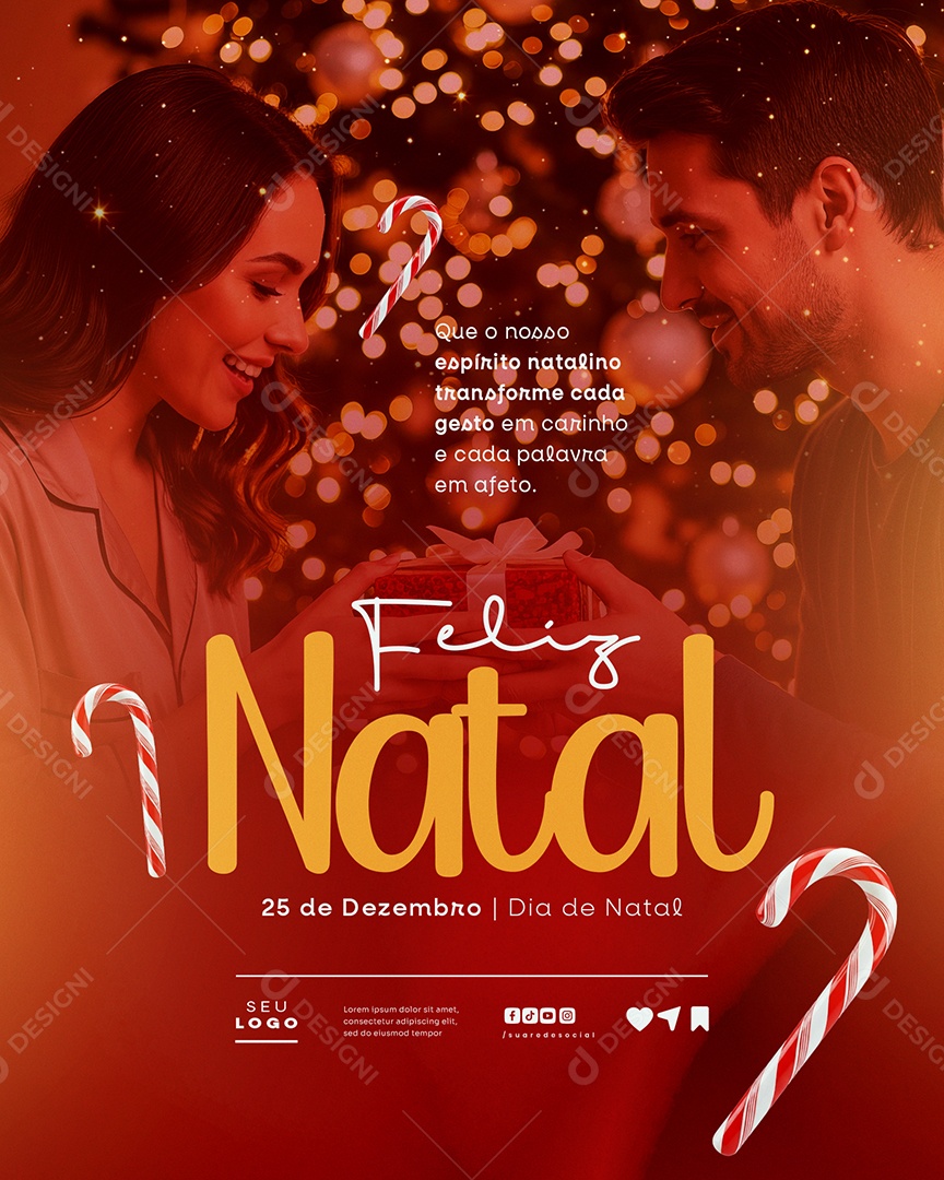 Feliz Natal 25 de Dezembro Dia de Natal Social Media PSD Editável