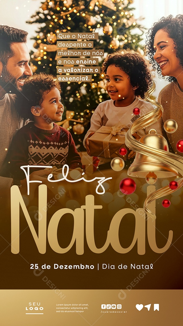 Story Feliz Natal 25 de Dezembro Que o Natal Desperte o Melhor Social Media PSD Editável
