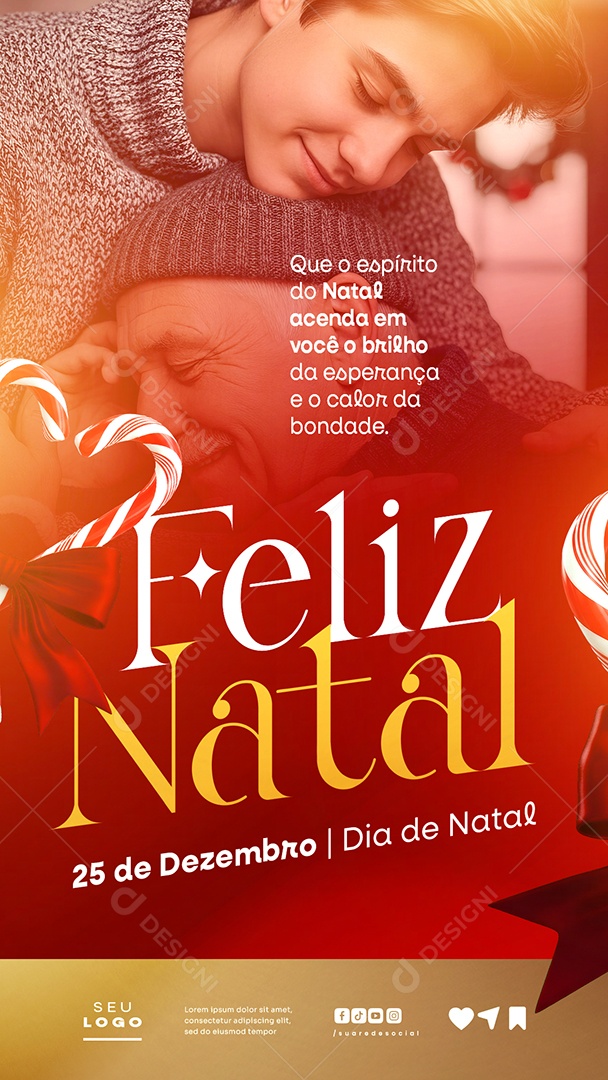 Story Feliz Natal 25 de Dezembro Social Media PSD Editável