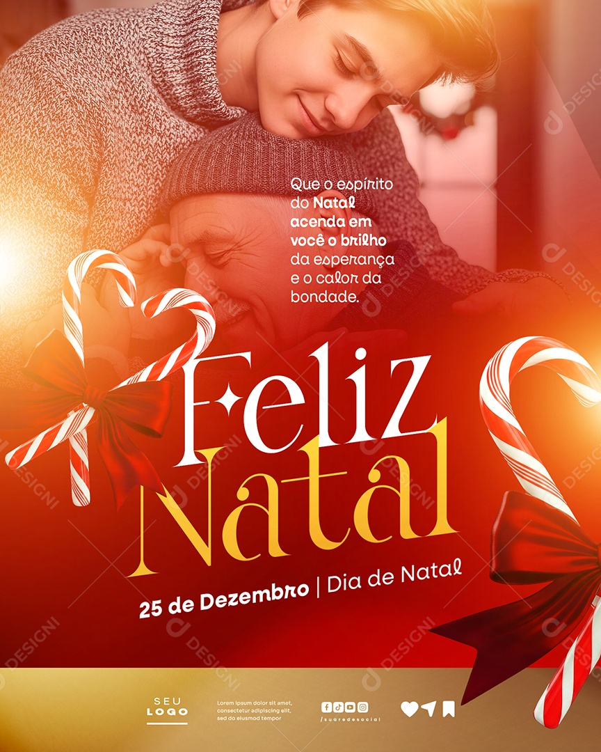 Feliz Natal 25 de Dezembro Social Media PSD Editável