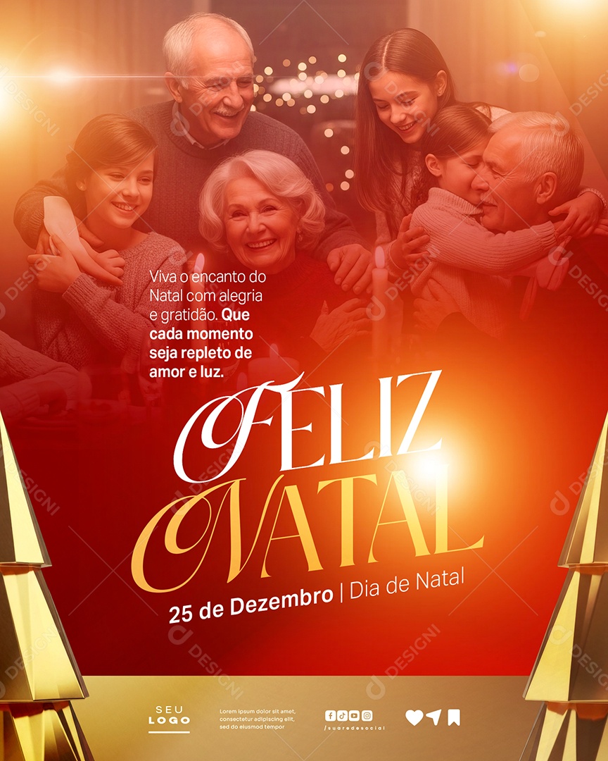 Feliz Natal 25 de Dezembro Dia de Natal Social Media PSD Editável
