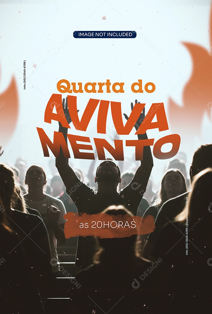 Social Media Quarta do Avivamento Arte Para Culto Cristão PSD Editável