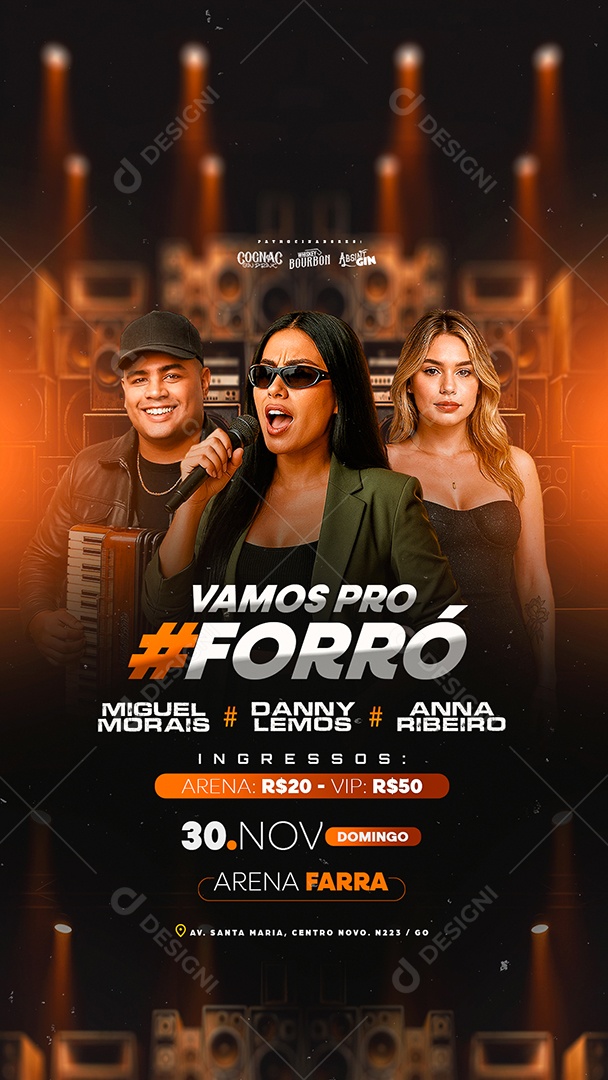 Story Flyer Próximos Shows Vamos Pro Forró Social Media PSD Editável