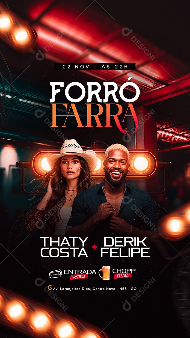 Story Flyer Próximos Shows Forró Farra Social Media PSD Editável