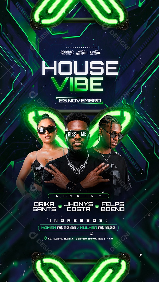 Story Flyer Próximos Shows House Vibe Social Media PSD Editável