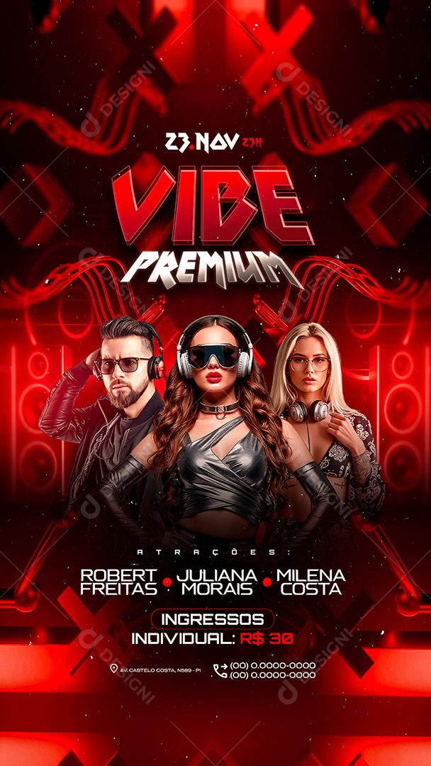 Story Flyer Próximos Shows Vibe Premium Social Media PSD Editável