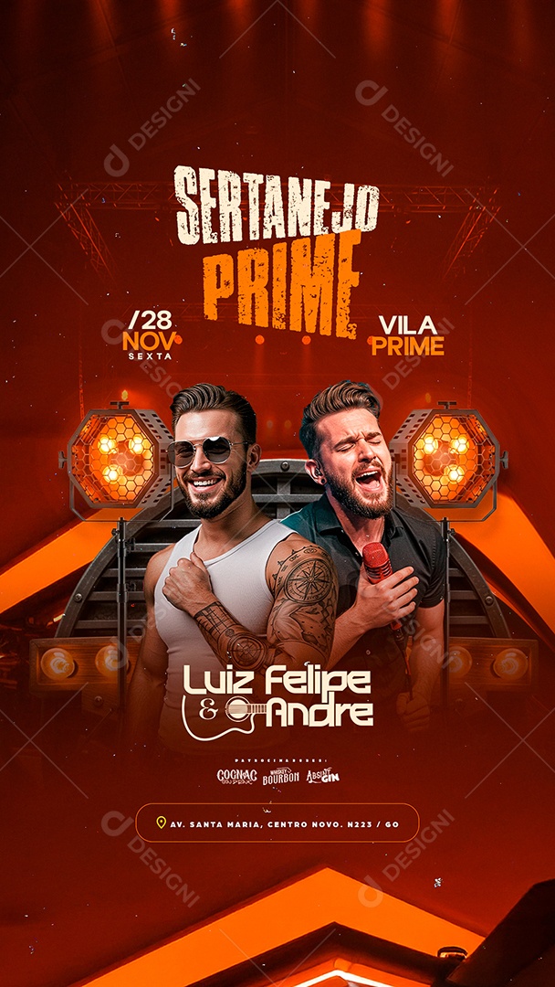 Story Flyer Próximos Shows Sertanejo Prime Social Media PSD Editável