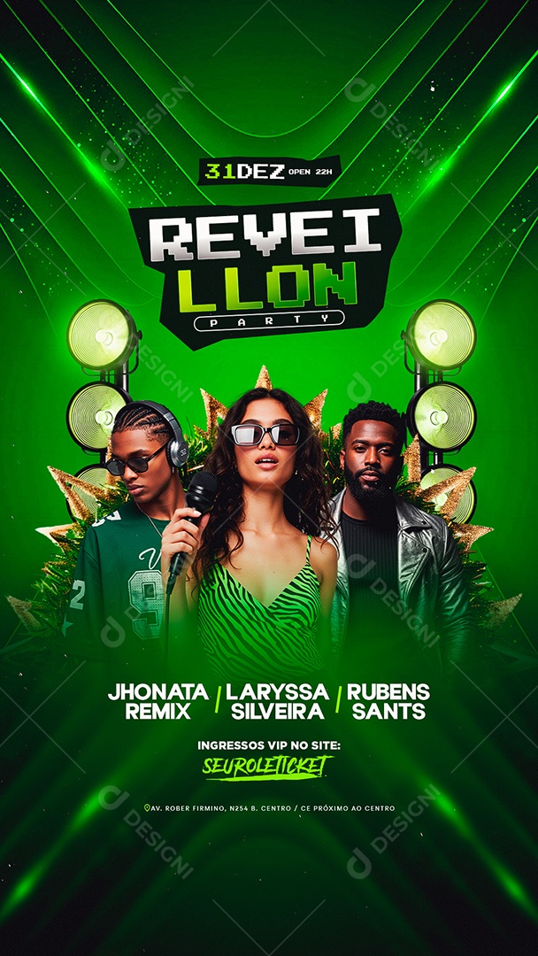 Story Flyer Próximos Shows Reveillon Party Social Media PSD Editável