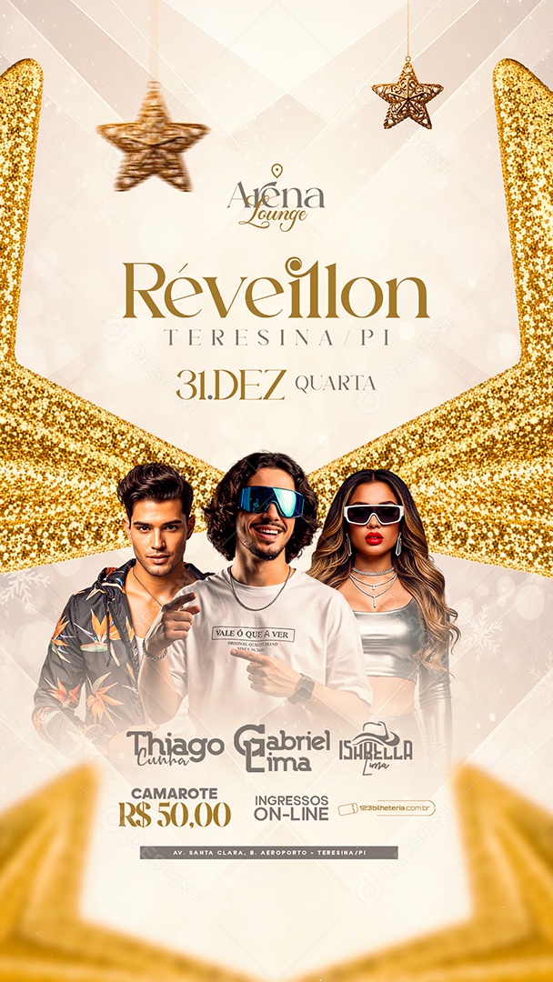 Story Flyer Próximos Shows Réveillon Teresina Social Media PSD Editável