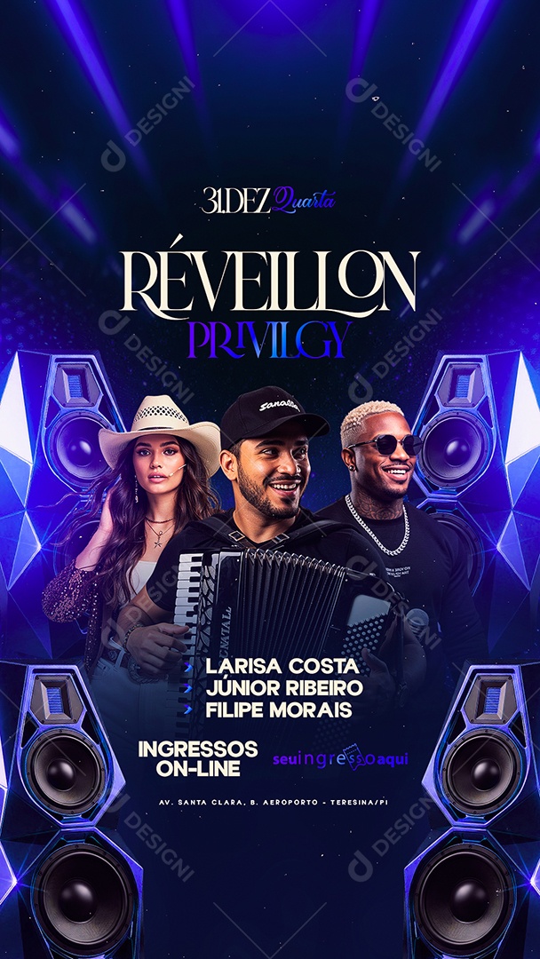 Story Flyer Próximos Shows Réveillon Privilgy Social Media PSD Editável