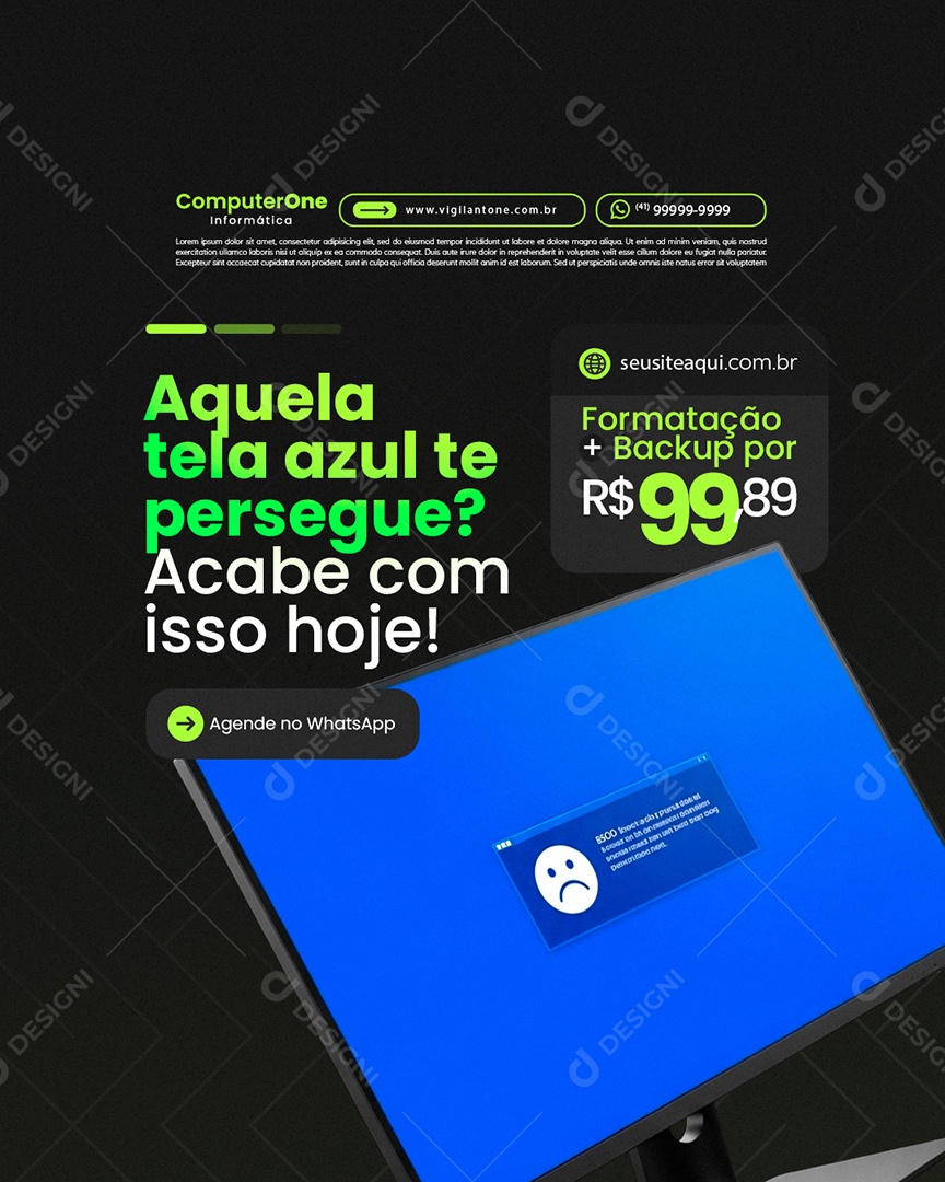 Informatica Aquela Tela Azul Te Persegue Social Media PSD Editável
