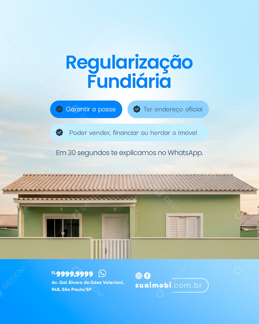 Imobiliária Regularização Fundiária Social Media PSD Editável