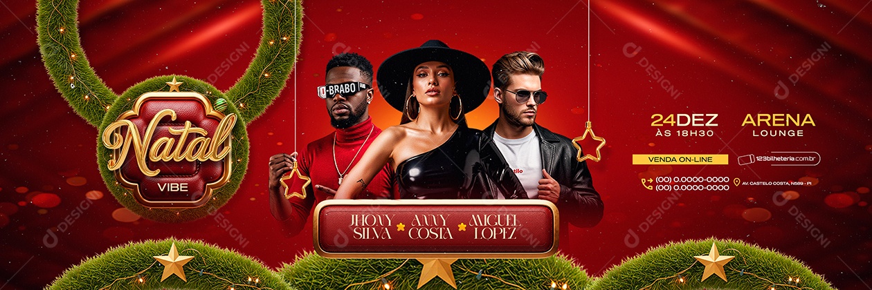 Carrossel Flyer Próximos Shows Natal Vibe Social Media PSD Editável