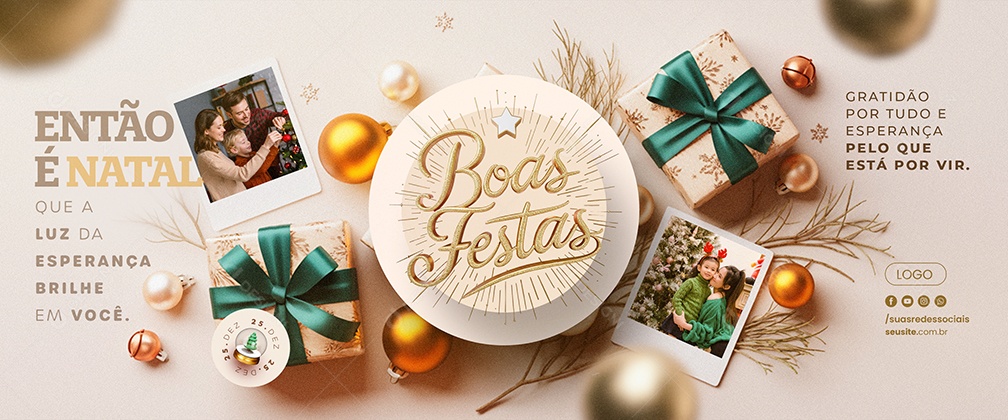 Carrossel Feliz Natal 25 de Dezembro Boas Festas Social Media PSD Editável