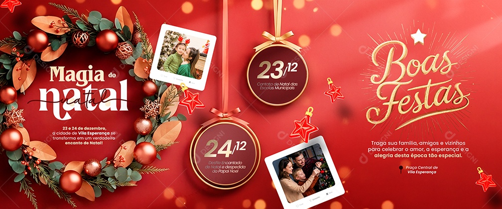 Carrossel Feliz Natal 25 de Dezembro Magia do Natal Social Media PSD Editável