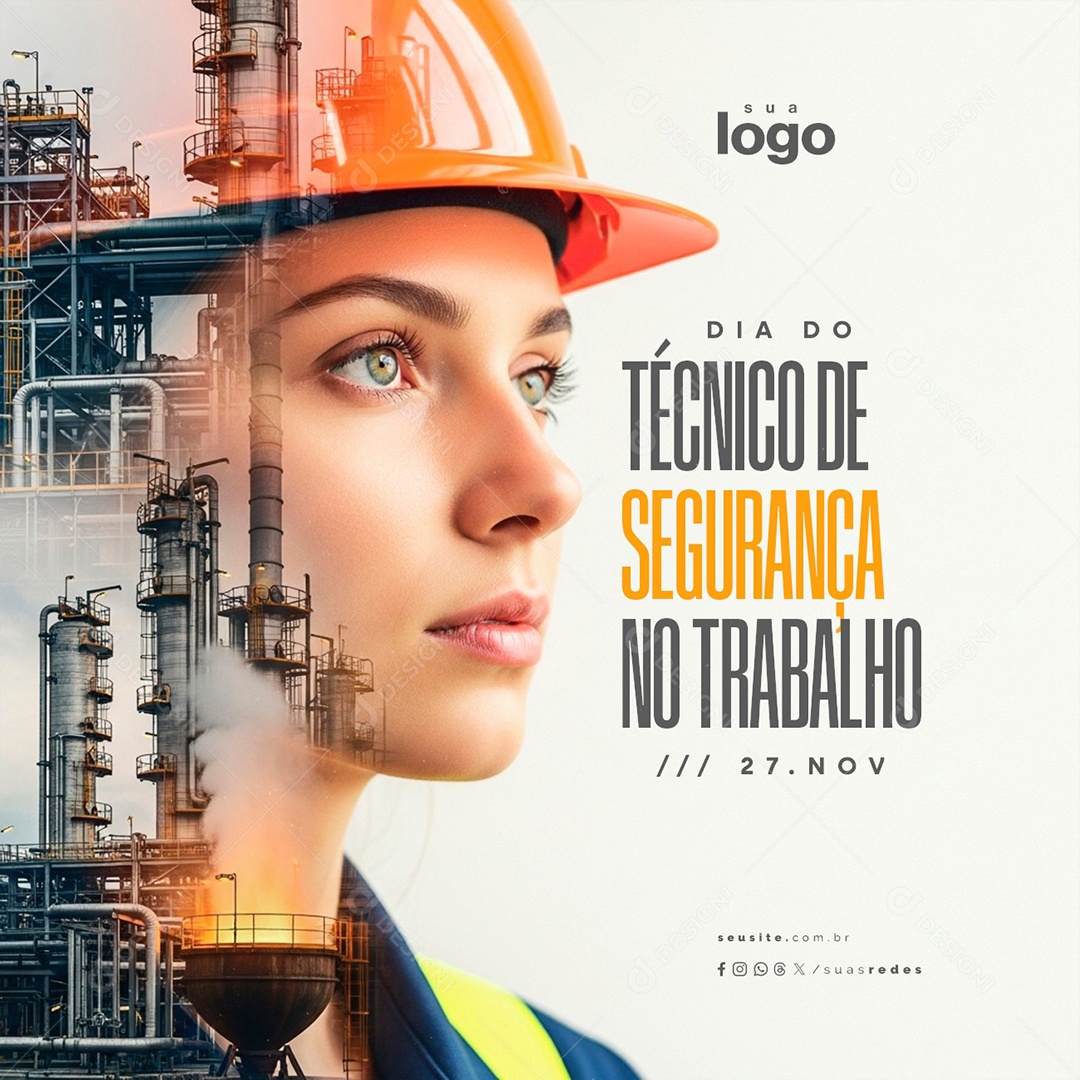 Dia do Técnico de Segurança no Trabalho 27 de Novembro Social Media PSD Editável