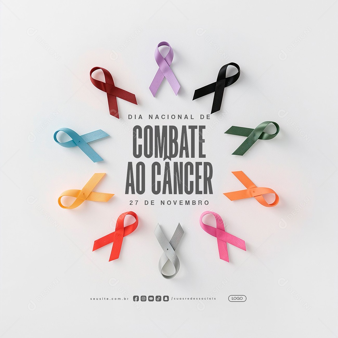 Dia Nacional de Combate ao Câncer 27 de Novembro Social Media PSD Editável