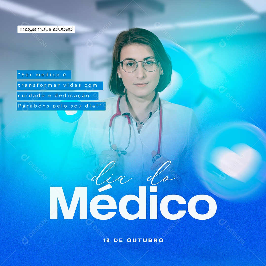 Social Media Dia do Médico Arte PSD Editável