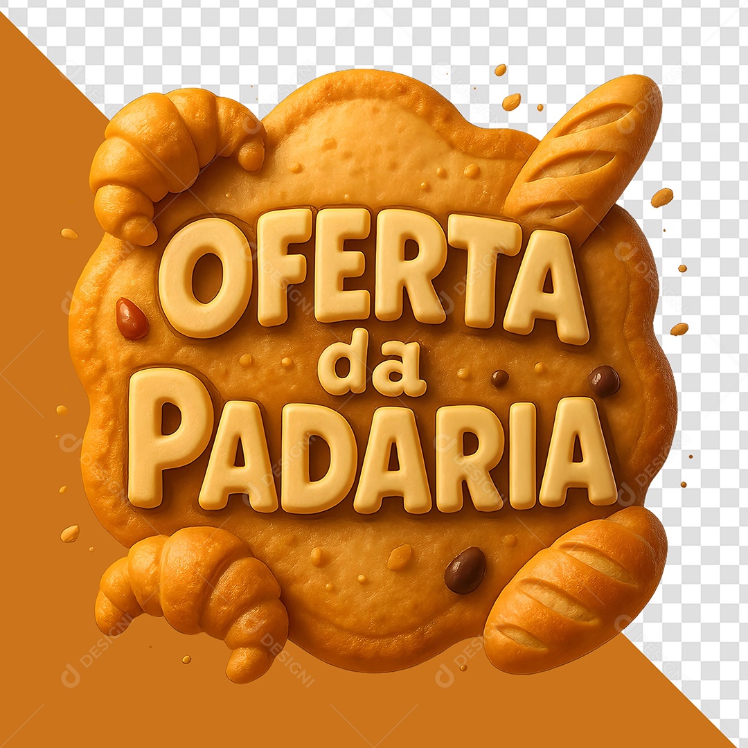 Oferta da Padaria Selo 3D para Composição PSD