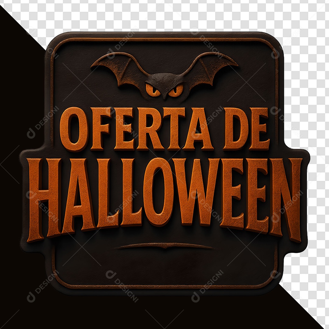 Oferta de Halloween Selo 3D para Composição PSD