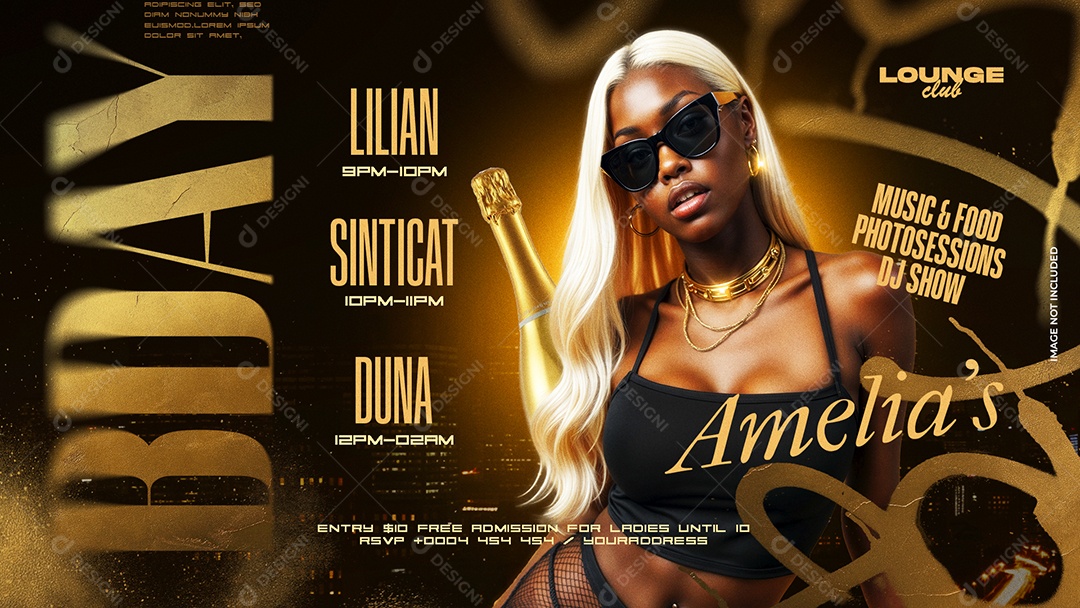 Banner Flyer Próximos Shows Loung Club Social Media PSD Editável