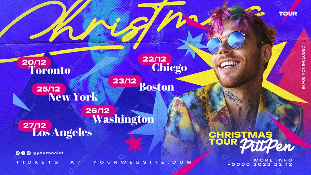 Banner Flyer Próximos Shows Christma Social Media PSD Editável
