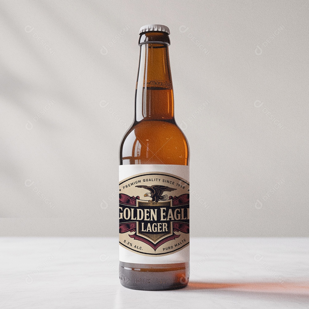 Rótulo de Cerveja Golden Eagle AI + EPS Editável