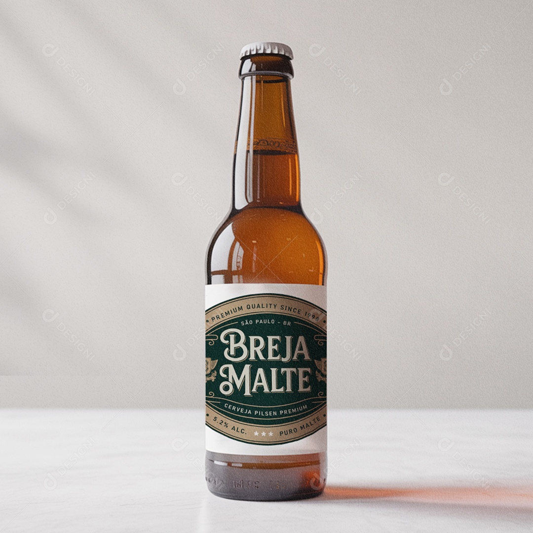 Rótulo de Cerveja Breja Malte AI + EPS Editável