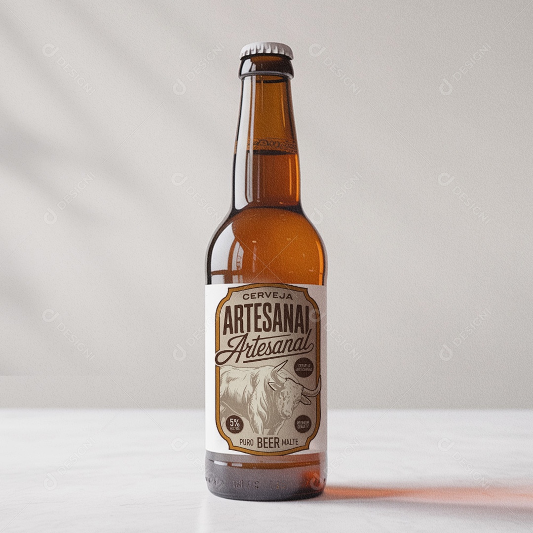 Rótulo de Cerveja Artesanal AI + EPS Editável