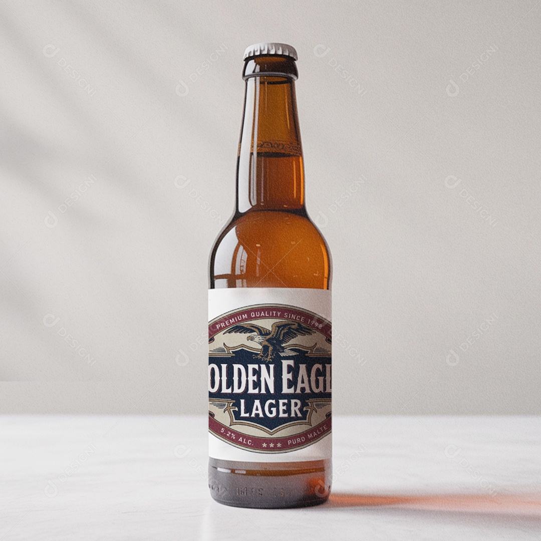 Rótulo de Cerveja Golden Eagle AI + EPS Editável
