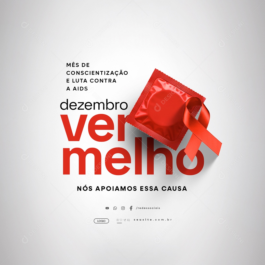 Dezembro Vermelho Nós Apoiamos Essa Causa Social Media PSD Editável