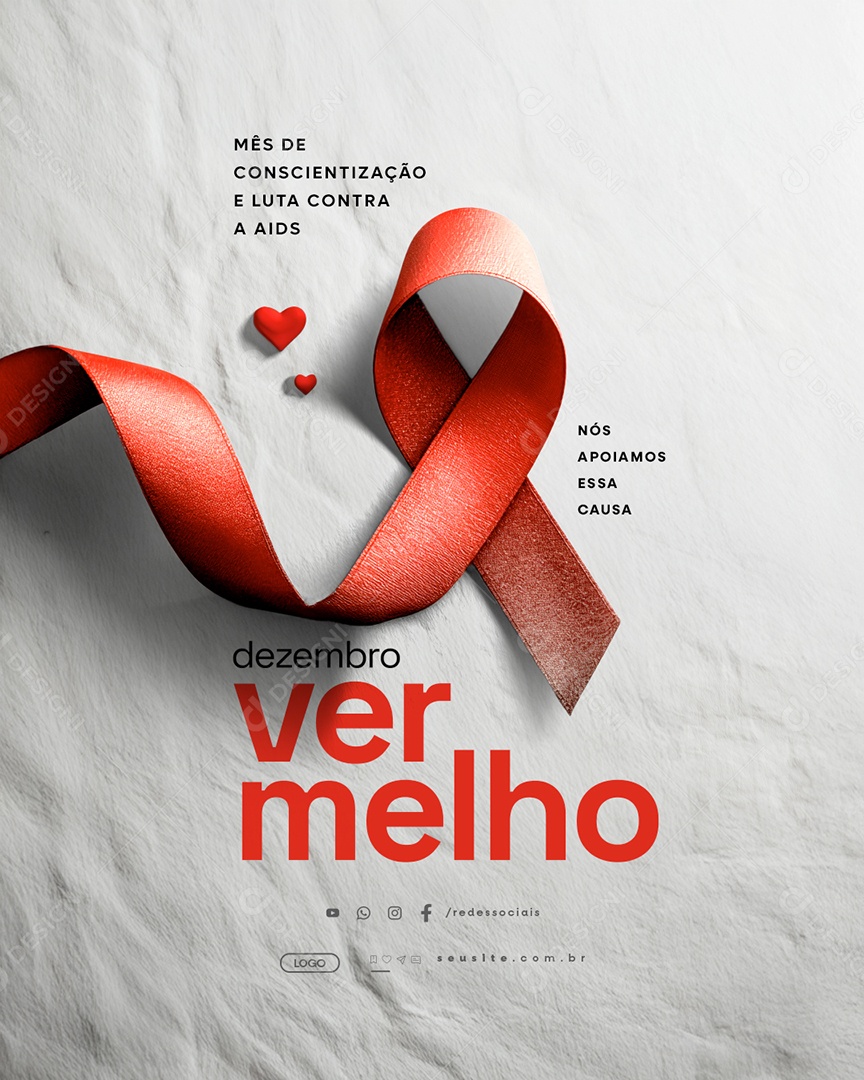 Dezembro Vermelho Nós Apoiamos Essa Causa Social Media PSD Editável