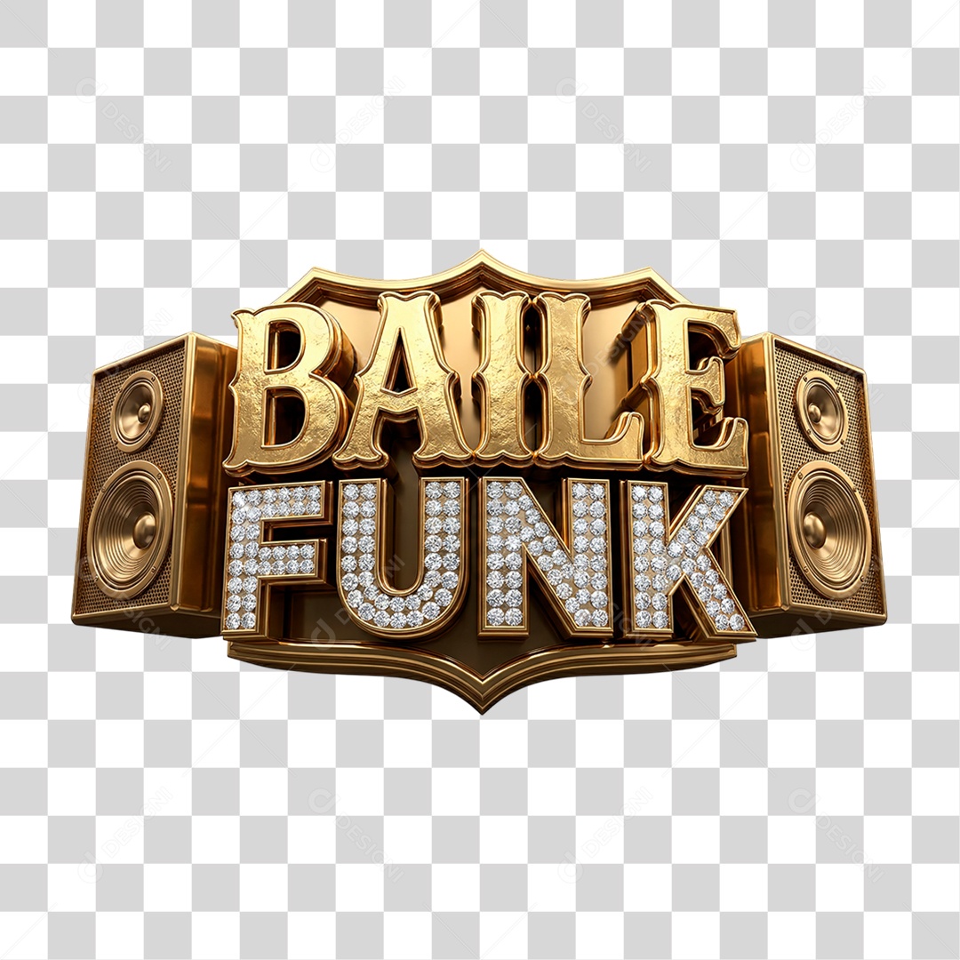 Selo 3D Baile Funk PNG Transparente