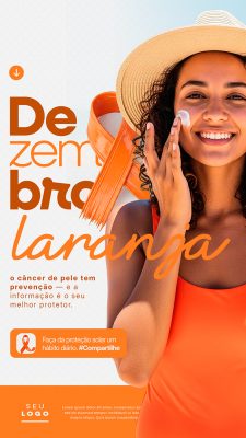 Dezembro Laranja Prevenção Câncer de Pele PSD Editável