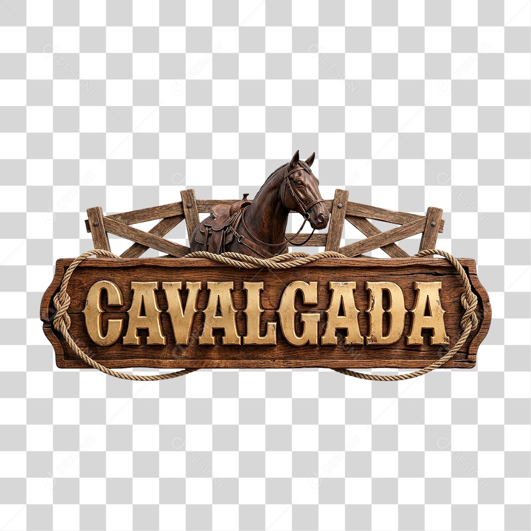 Selo 3D Cavalgada PNG Transparente