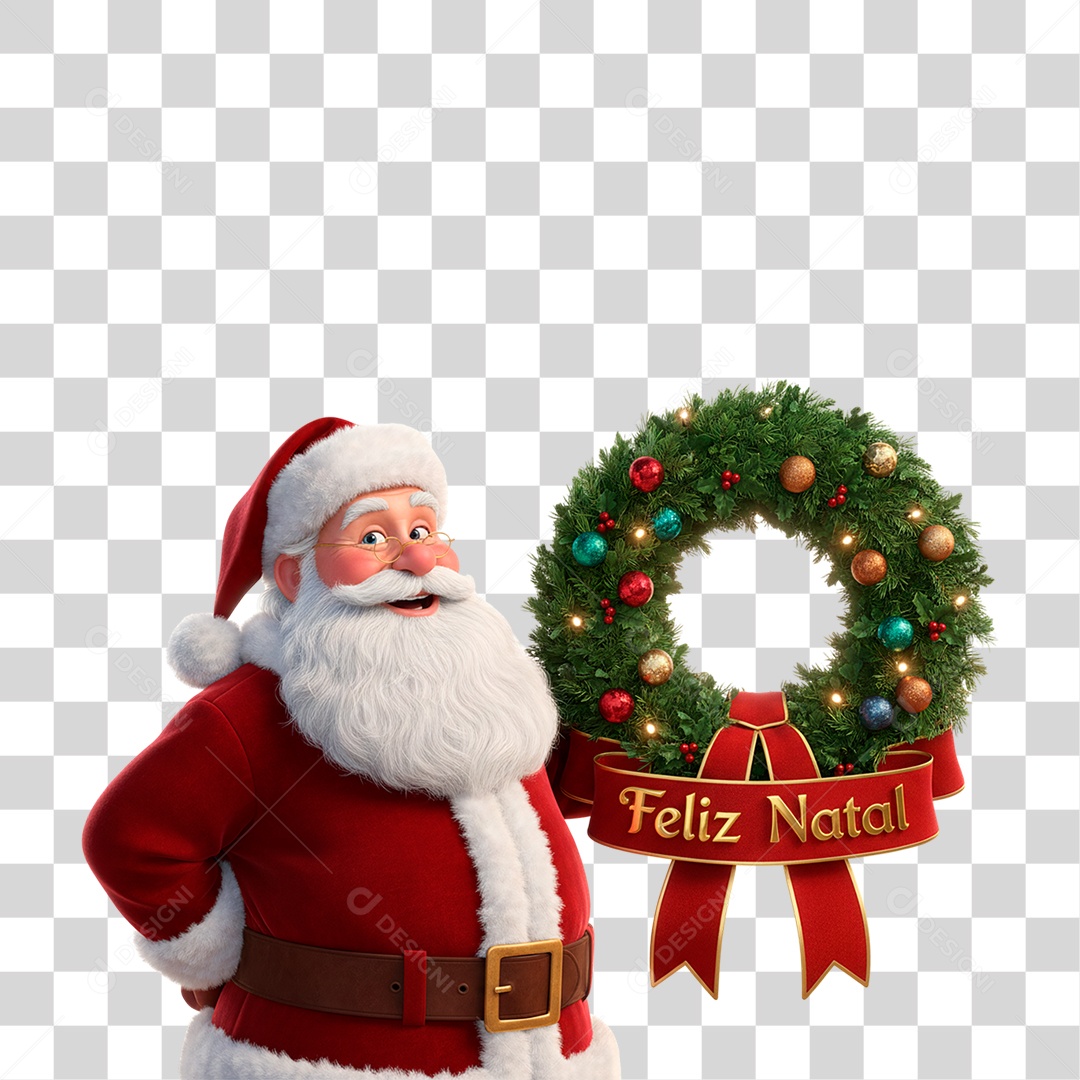 Selo 3D Feliz Natal PNG Transparente