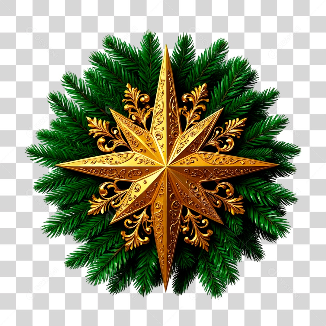 Estrela Natalina PNG Transparente