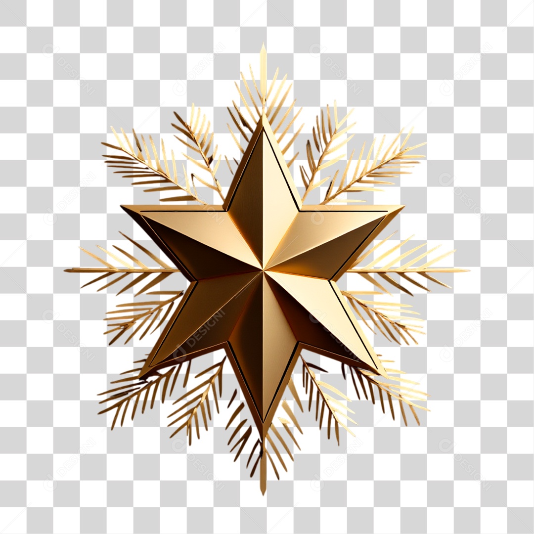 Estrela Natalina PNG Transparente