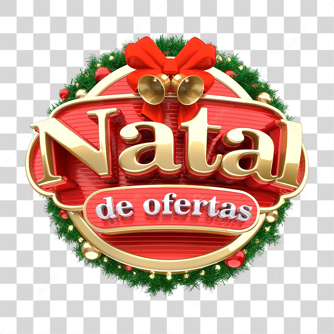 Selo 3D Natal de Ofertas PNG Transparente