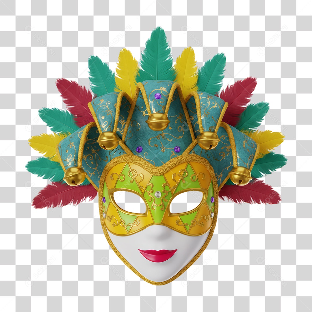 Máscara Decorações Enfeites para o Carnaval PNG Transparente