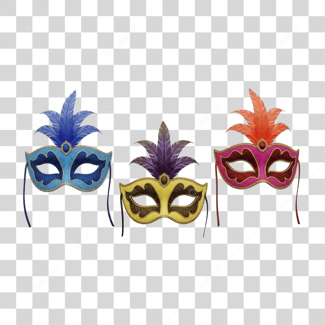 Máscara Decorações Enfeites para o Carnaval PNG Transparente