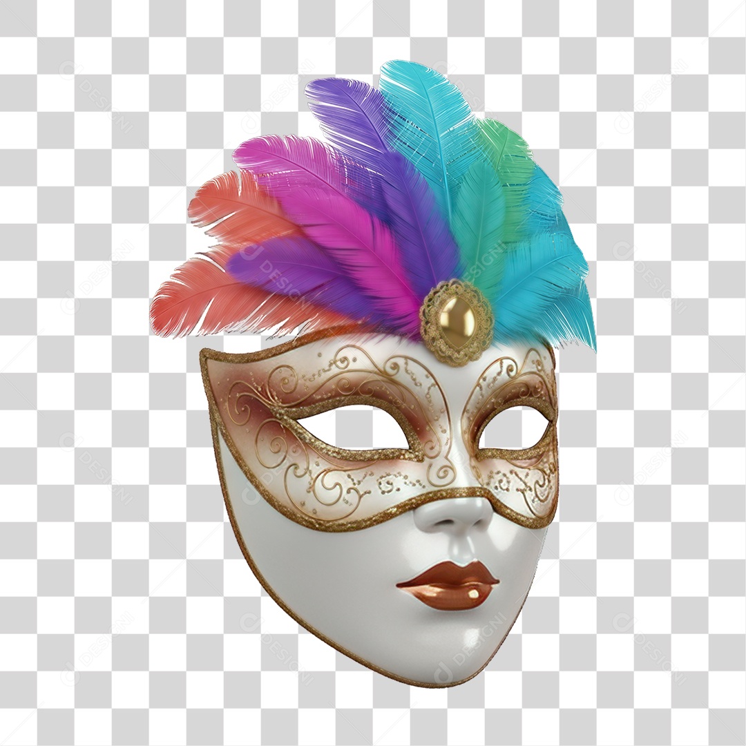 Máscara Decorações Enfeites para o Carnaval PNG Transparente