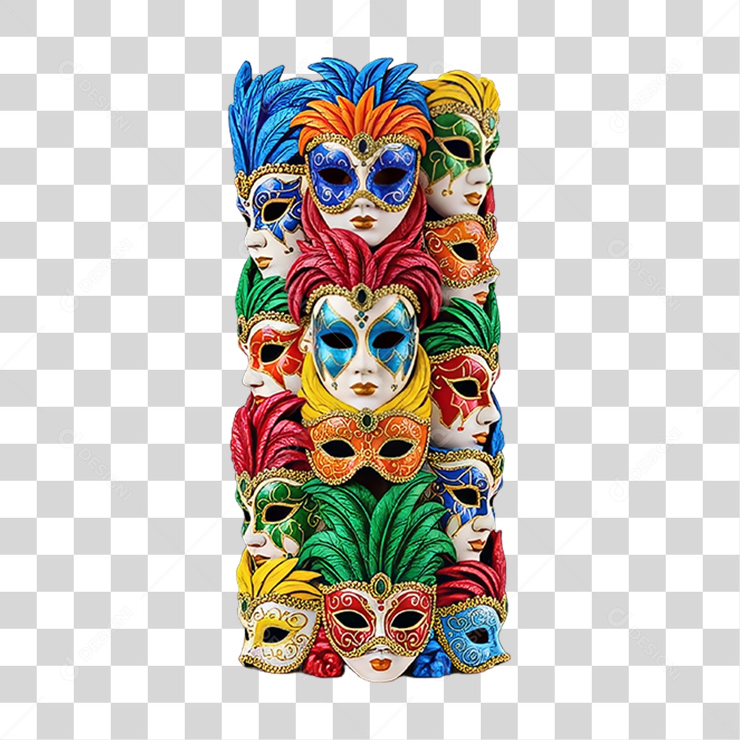 Máscaras Decorações Enfeites para o Carnaval PNG Transparente
